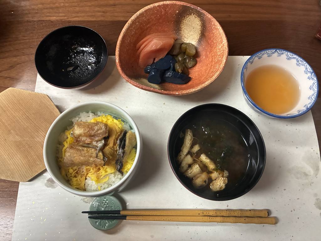 Iwana teriyaki rice bowl, red miso soup and seasonal pickles as the Night 2 rice course finale at Yarimikan